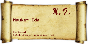 Mauker Ida névjegykártya